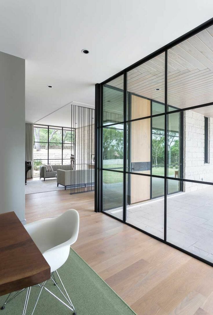 Black slim glass steel windows - custom residential and commercial