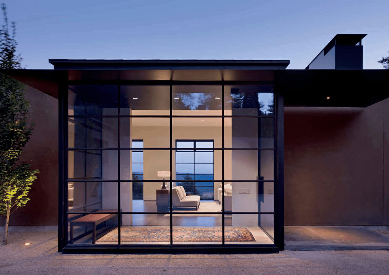 Black Steel Framed External Window Wall W40