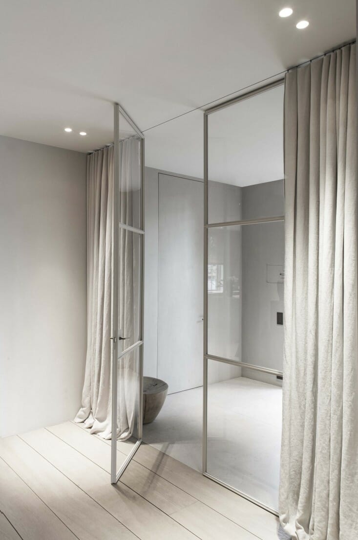 Powdercoated steel framed bedroom doors