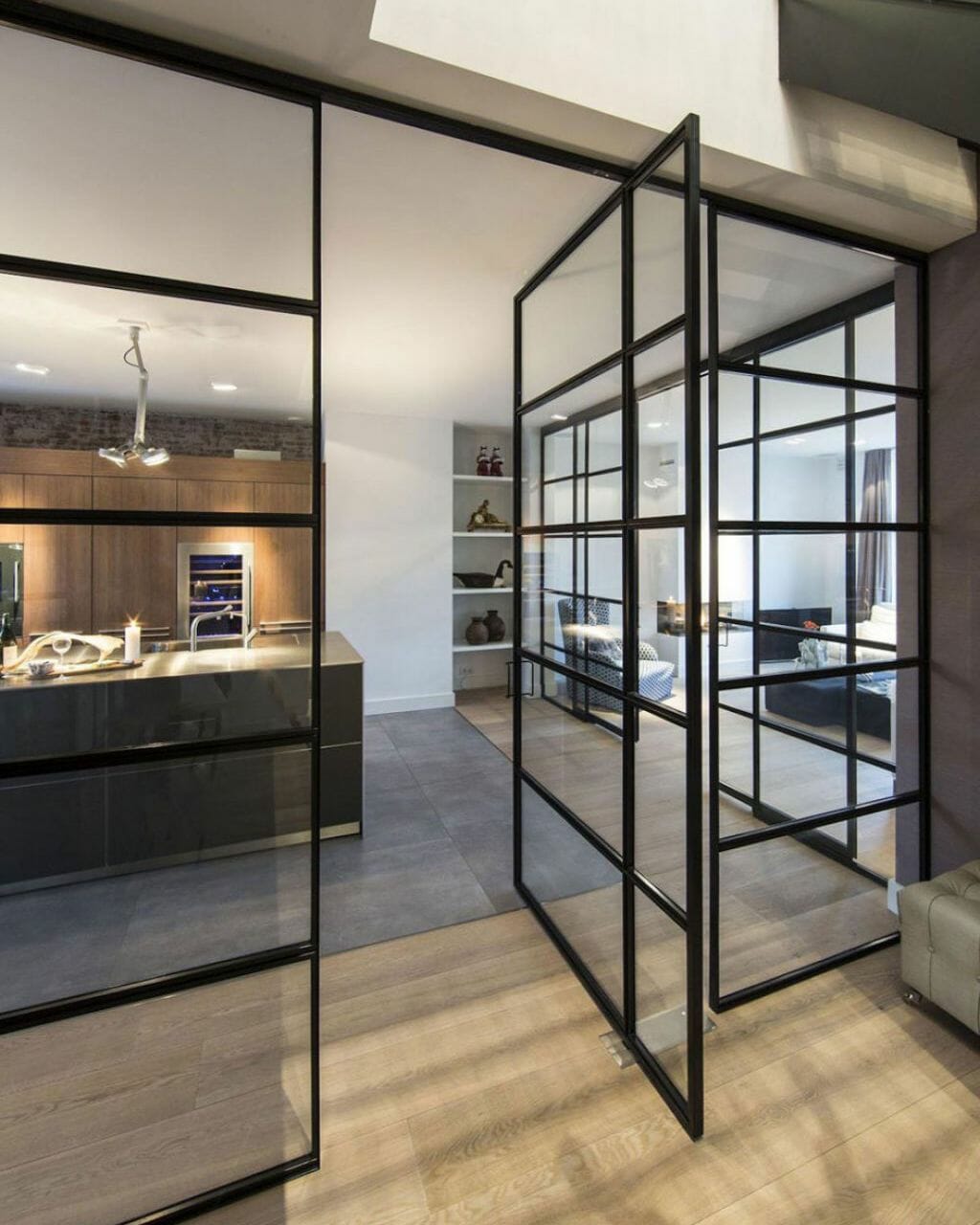 pivoting steel and glass internal doors and dividers