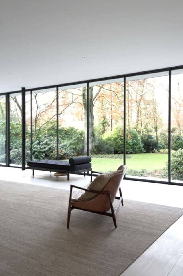 Sleek Black Steel External Partition Wall